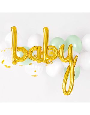 Baby - Gullfarget Folieballong 75,5x73,5 cm