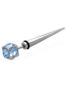 Superlång Fejkpiercing with Blue Stones