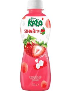 Kato Fruit Juice Nata De Coco Strawberry - Juice med Jordbærsmak og Kokosgelebiter 320 ml (Thailand)