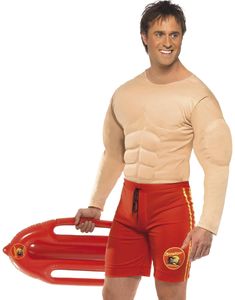 Licensierad Baywatch Livvakt Dräkt med Muskler