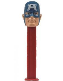 Captein America Pez-Holder med 2 stk Pez Pakker