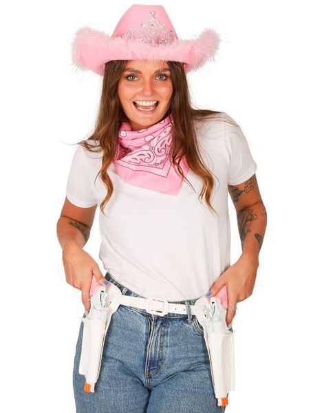 Rosa og Hvit Cowboy Kostymesett