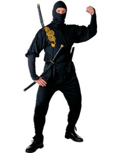 Svart Ninjakostym med Mask