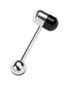 Pill Black/Silver - Tungpiercing