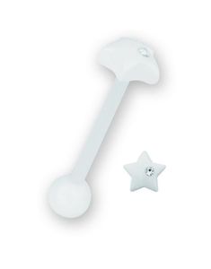 Star With Stone White - Tungpiercing