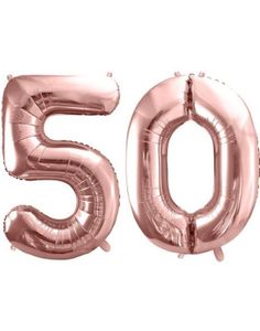 50 års ballonger - 35 cm roséguld