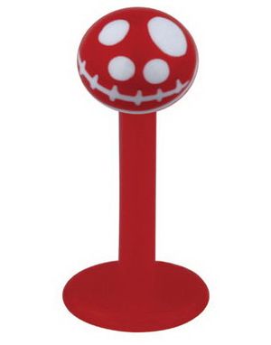 Labret with Jack Skellington Head - Röd/Vit - Strl 1,2x8x4mm