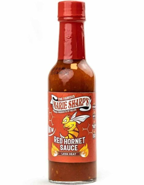 Marie Sharp's Red Hornet Sauce Lava Heat - Kjempesterk Chilisaus med Habanero og Hornet Chili 148 gram (Belize)