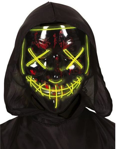Svart Maske med Gult LED-Lys