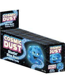 32 stk Cosmic Dust Popping Candy Blå Bringebær - Hel Eske 320 gram (USA Import)