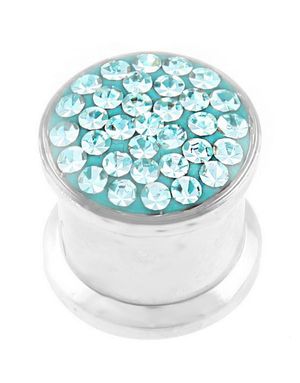 Piercing Plugg Dekorerad med Turkosa Stenar