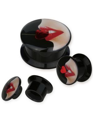 Cherry Lips - Svart Piercing Plugg