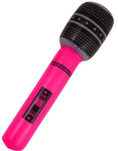 Uppblåsbar Neon Rosa Mikrofon 40 cm