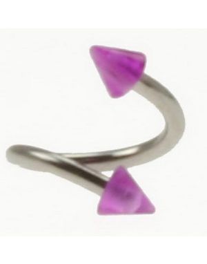 Curve Ögonbrynspiercing med Lila Spikes - 1.2 x 8 mm