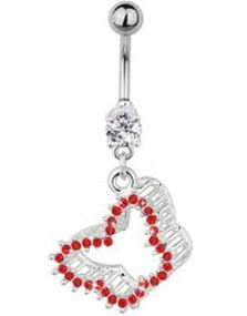 Sparkling Butterfly Navelpiercing - Röd