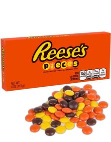 Reese’s Pieces - Crunchy Godtebiter med Peanøttsmørfyll - Theatre Box 113 gram (USA Import)