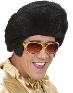 Guldfärgade Elvis-Glasögon med Polisonger