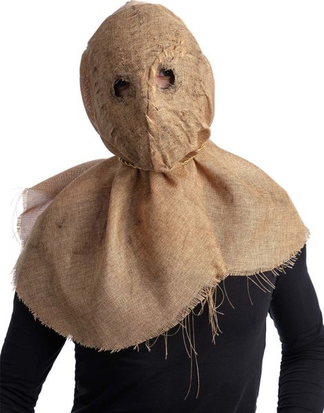 Skremmende Burlapmaske med Skulderkappe