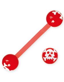 Crazy Skull Red - Tungpiercing