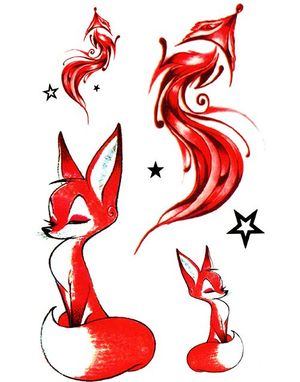 The Fox - 8 st Tatueringar (Fake Tattoo)