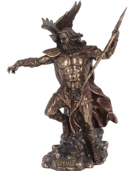 Zeus - Bronsfärgad Figur 30 cm