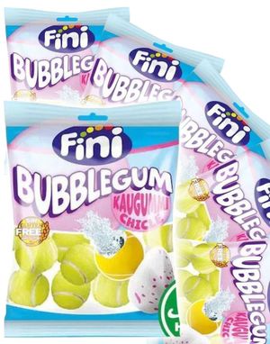 12 St Fini Tennis Balls - Tuggummibollar med Pulverfyllning - Helt Låda 900 Gram