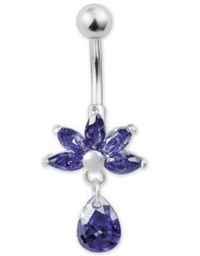 Sunset Purple - Navelpiercing i Äkta Silver