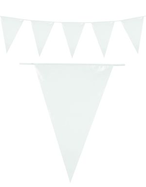 Vit Banner med Stora Vimpel Flaggor 10 meter