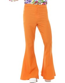 Orange Utsvängd Byxa till Man