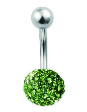 Disco Ball Navelpiercing - Silverfärgad/Grön