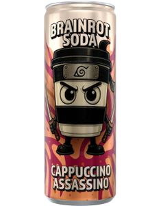 Brainrot Soda - Cappuccino Assassino - Sockerfri Läsk med Hallon- och Sockervaddssmak 250 ml