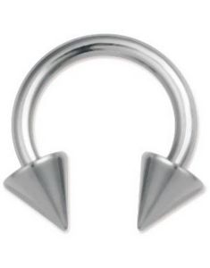 Rund Silverfärgad Ögonbrynspiercing med Spike Kulor