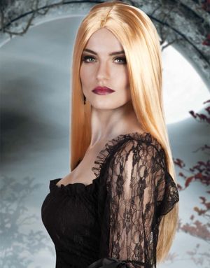 Blond Lång Peruk med Mittbena