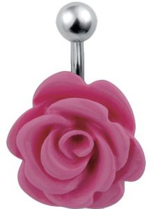 Navelpiercing med Utformad Rosa Ros