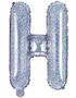 Silverfärgade Holografiska Bokstavsballonger A-Z - 35 cm