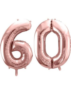 60 års ballonger - 35 cm roséguld