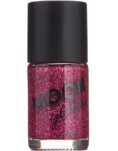 Magenta Nagellack med Holografiskt Glitter