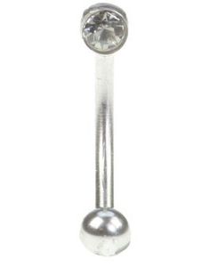 Ögonbrynspiercing med Sotad Sten - 1.2 x 8 mm