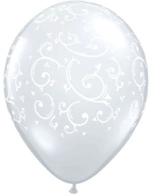 50 stk Ballonger Filigran og Hjerter 28 cm