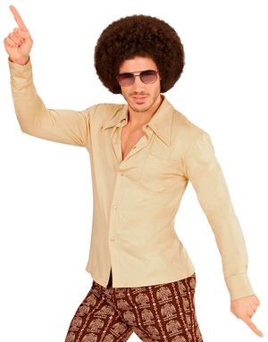 70 Tals Beige Kostymskjorta till Man