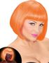 Neonorange Peruk med Bobfrisyr - Lyser Under UV-Ljus