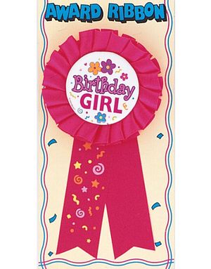 Birthday Girl - Rosa Premie-Rosett 14x7,5 cm