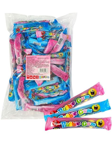 74 stk 6-Pakninger Tyggegummikuler med Assorterte Fruktsmaker ca. 20 mm - Stor Pose 2 kg