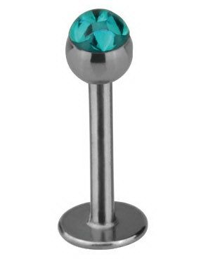 Labret med Glittrande Turkosa Stenar