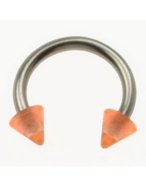 Rund Ögonbrynspiercing med Orange Spike Kulor - 1.2 x 8 mm
