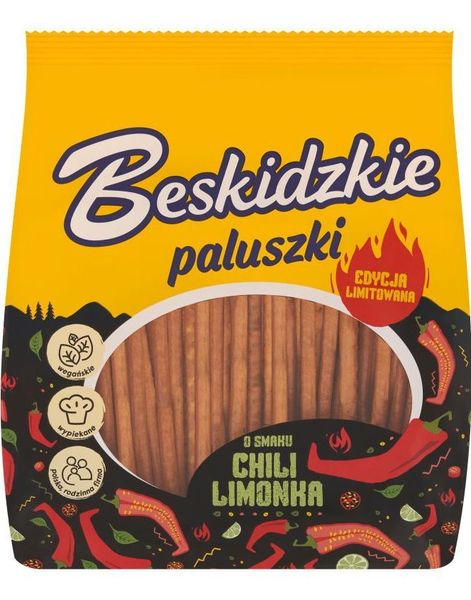 Saltstenger med Chili- og Limesmak - Beskidzkie 180 gram (Polen)
