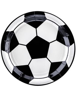 6 stk Papptallerkener 18 cm - Fotballparty