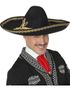 Svart Sombrero med Guldfärgad Kant 44 cm