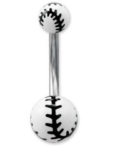 Tuff Navelpiercing med Baseball Kulor