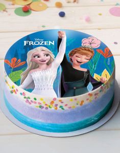 Tårtbild med Elsa & Anna - Frozen 2